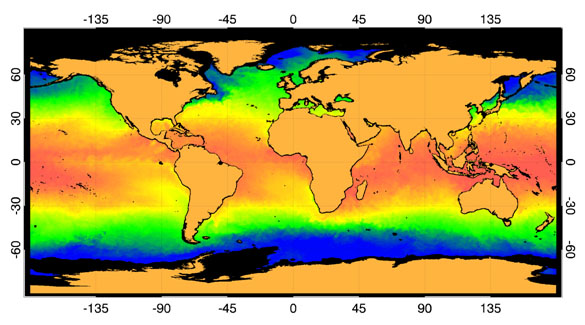 Microwave Optimally Interpolated Sea Surface Temperature Map